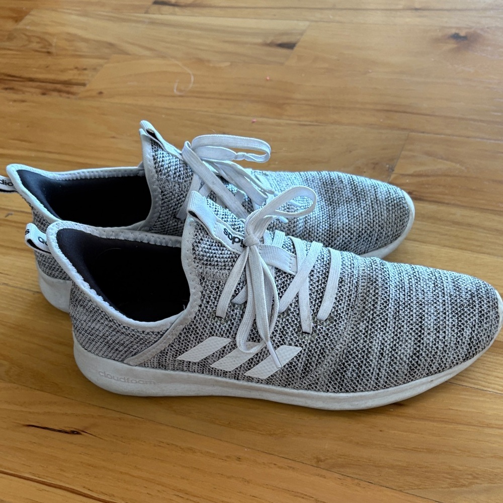 Adidas Light Gray Knit Sneakers